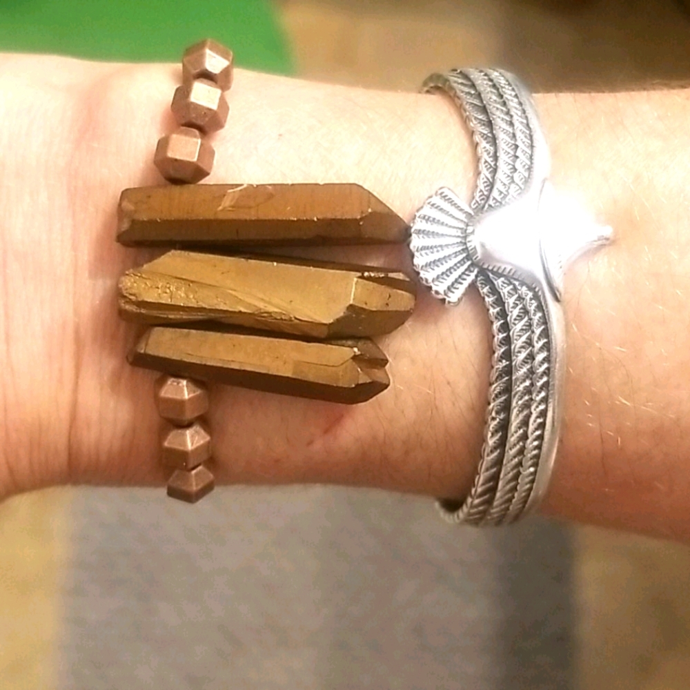 Crystal, Copper, & Silver bracelet